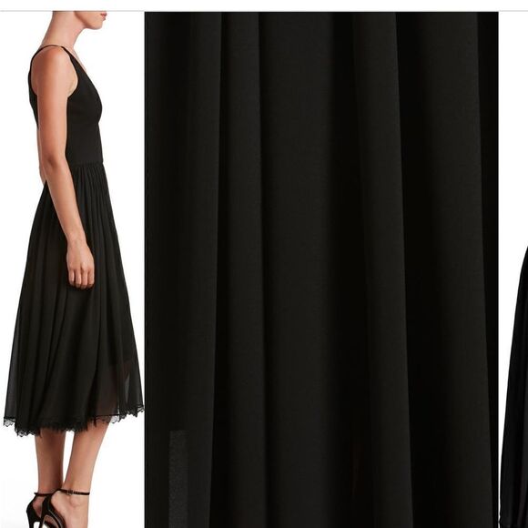 DRESS THE POPULATION Alicia Mixed Media Midi Dress Size M - Picture 2 of 10